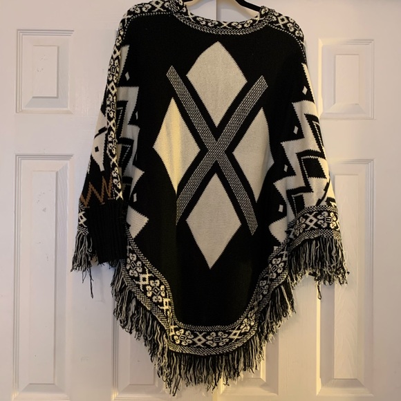 Fringe Poncho Sweater - Picture 2 of 5